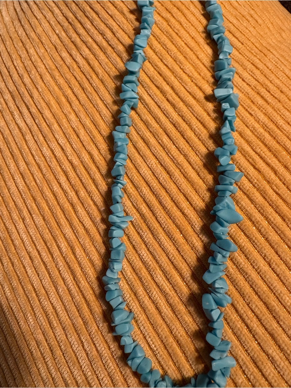 Turquoise Chip Bead Necklace - Elegant Blue Statement